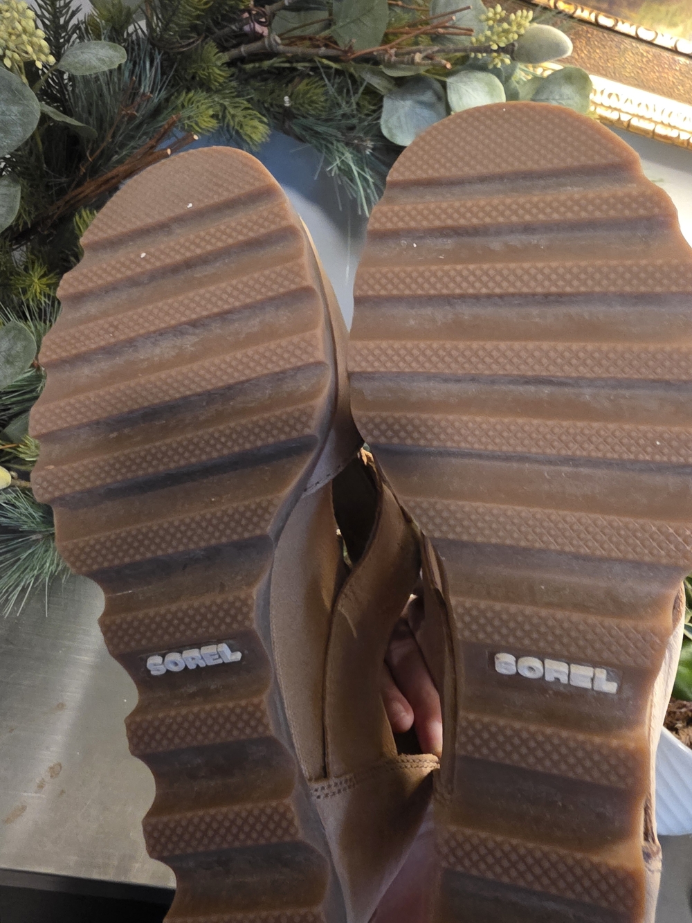 MOVING SALE Sorel Women's Joanie Beige Suede Lace-Up Wedge Sandals - Picture 4 of 6